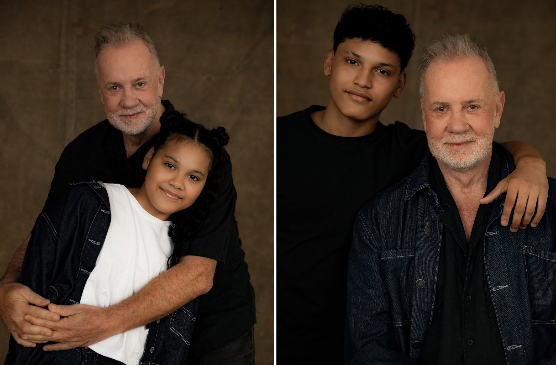 O ator reconhece que também precisa de seus momentos de recolhimento e respeita o espaço dos filhos, embora valorize a troca emocional com eles: A minha coisa de pai é gostar de abraçar. O menino não gosta muito, mas a menina gosta.