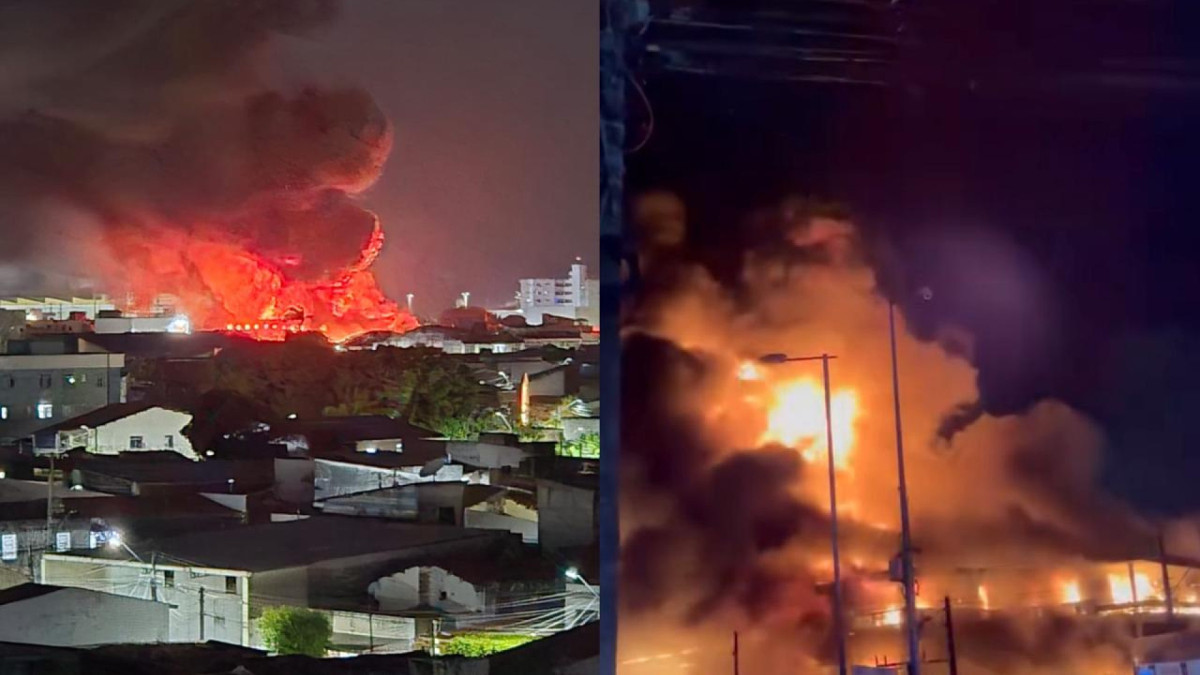 Incêndio atinge sucata na avenida Sargento Hermínio, em Fortaleza