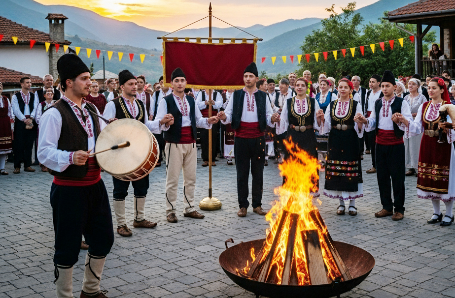 Em relação às festas religiosas mais importantes estão o Natal Ortodoxo, celebrado com o badnik — um tronco simbólico queimado na véspera — e a Páscoa, marcada pela troca de ovos coloridos. Essas celebrações são momentos de união familiar, com orações, refeições típicas e rituais que misturam fé e cultura popular.