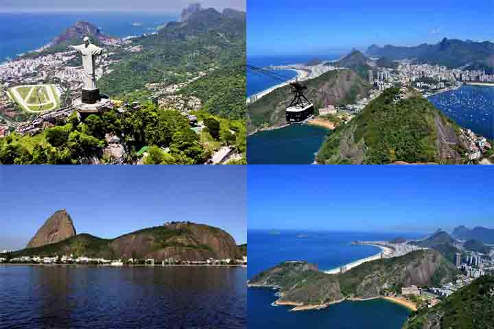 Paisagens Cariocas entre a Montanha e o Mar, Rio de Janeiro – Reconhecida por sua paisagem cultural única, o Rio une natureza exuberante com intervenções humanas como o Cristo Redentor, o Pão de Açúcar e o Jardim Botânico.