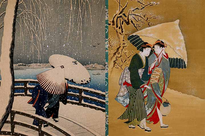 O guarda-chuva faz parte do imaginário cultural e social dos japoneses. Tanto que o kasa yōkai aparece, de forma constante, em pinturas e pergaminhos como A Noite do Desfile dos Miríades de Demônios, onde objetos velhos e descartados despertam e vagam.