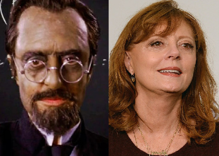 Susan Sarandon em A Viagem (2012): A atriz interpreta quatro personagens no total neste filme de fantasia dirigido pelas -- na época -- irmãs Wachowski (de Matrix). Um deles é o cientista Yosouf Suleiman, que vive em 2144.
