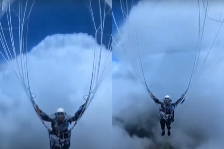 Peng Yujiang foi jogado acidentalmente a 8.500 metros de altura por uma corrente de ar rara, conhecida como sucção de nuvens.