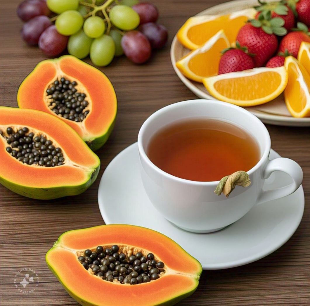 Casca de mamão: Possui enzimas como a papaína, que auxiliam na digestão e ajudam a desinchar. Rico em vitamina A e vitamina C, com pequenas quantidades de vitaminas do complexo B, como B9.
