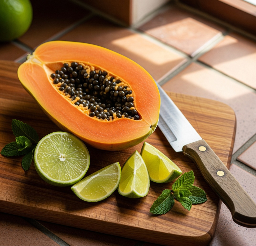 Do ponto de vista nutricional, o mamão se destaca pela alta concentração de vitamina C, vitamina A, betacaroteno, licopeno e fibras alimentares. Esses nutrientes são reconhecidos por suas propriedades antioxidantes, anti-inflamatórias e imunomoduladoras.