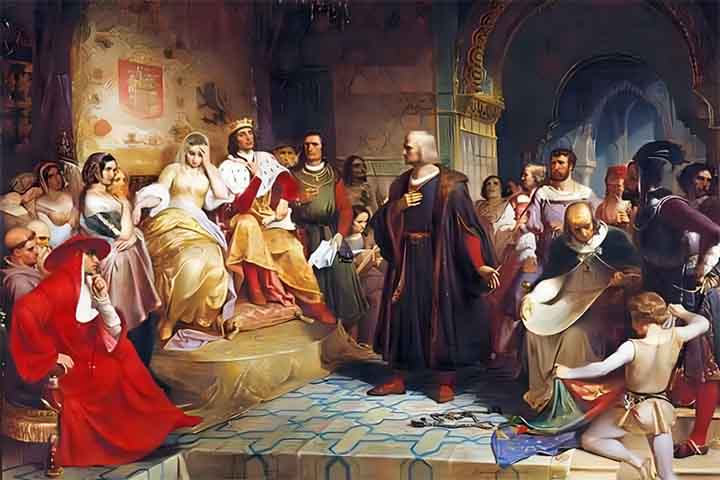 Em 6 de setembro, partiu de San Sebastián de la Gomera para o que acabou por ser uma viagem de cinco semanas através do oceano. A terra foi avistada às duas horas da manhã de 12 de outubro de 1492, por um marinheiro chamado Rodrigo de Triana.