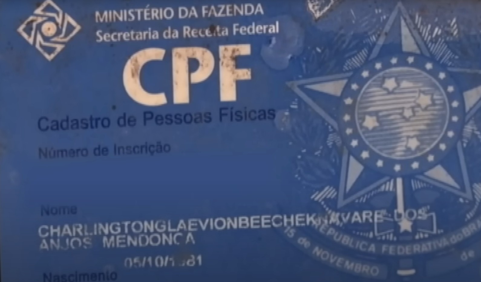 Em plataformas digitais, com frequência esse potiguar precisou recorrer a abreviações para conseguir preencher os formulários. O nome? Charlingtonglaevionbeecheknavare dos Anjos Mendonça.