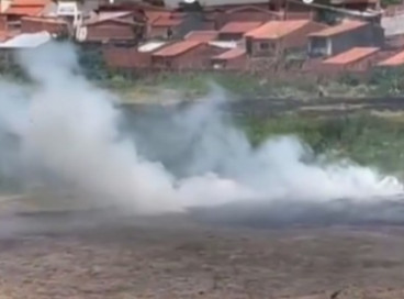 Fuma&ccedil;a atingiu vegeta&ccedil;&atilde;o nas proximidades do Instituto Hessed 