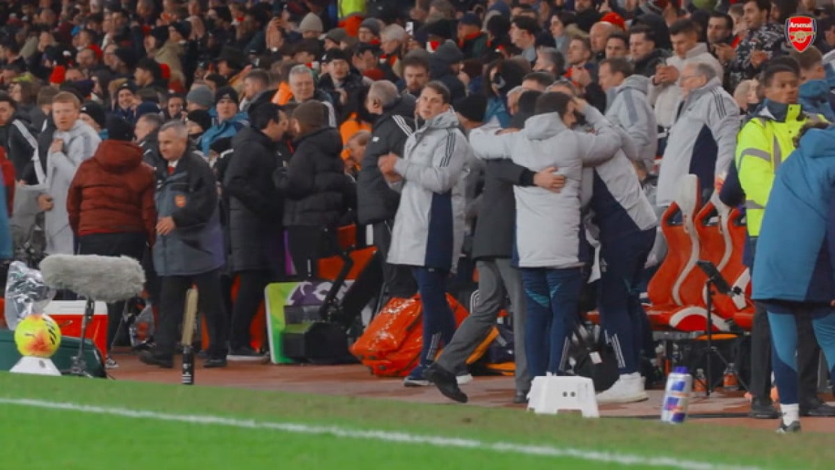 Como Arteta comemorou a vitória enfática sobre o Aston Villa