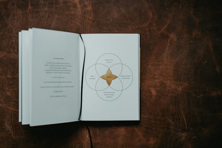 A mandala Ikigai é formada por quatro círculos interligados, cada um representando um aspecto essencial da vida. Suas intersecções revelam vocação, missão, profissão e paixão — e no centro, o verdadeiro Ikigai. É um mapa de autoconhecimento e alinhamento pessoal.

