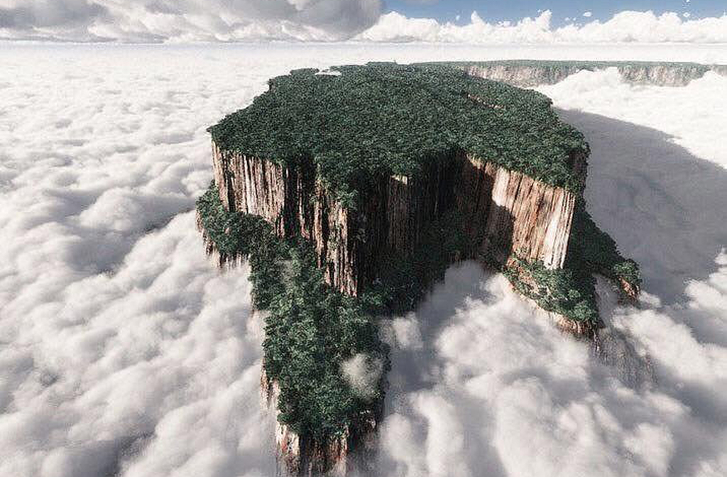 O Monte Roraima é um dos lugares mais enigmáticos da América do Sul, situado na tríplice fronteira entre Brasil, Venezuela e Guiana. Seu topo plano, cercado por muralhas verticais e constantemente envolto em nuvens, cria uma atmosfera de mistério e isolamento. Este gigante de pedra é um convite à imaginação, à ciência e ao espírito aventureiro.