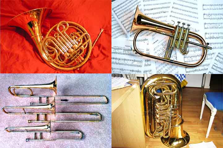 Os metais unem trompa, trompete, trombone e tuba.