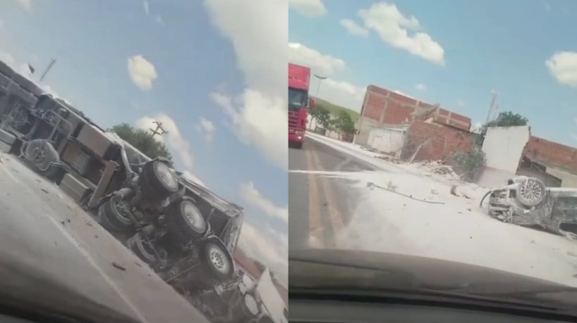 O acidente provocou interdição parcial da rodovia 