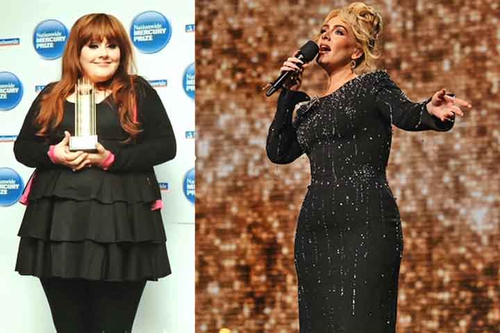 Adele - A cantora britânica passou por uma impressionante transformação física ao emagrecer aproximadamente 45 kg, graças em parte à adesão à chamada dieta Sirtfood. 


