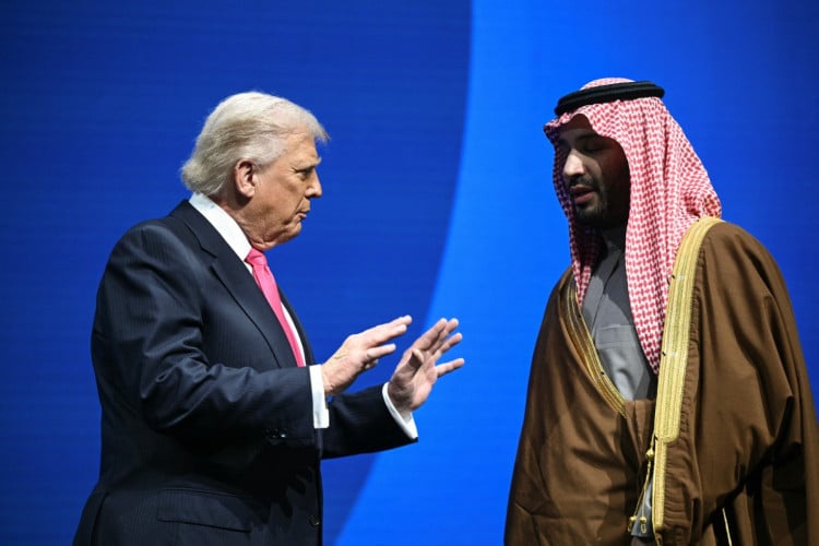 Mohammed bin Salmanm da Ar&aacute;bia Saudita, com Donald Trump