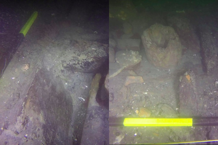 A origem britânica da madeira usada no casco e indícios de reparos descritos em documentos históricos também reforçam a identificação.