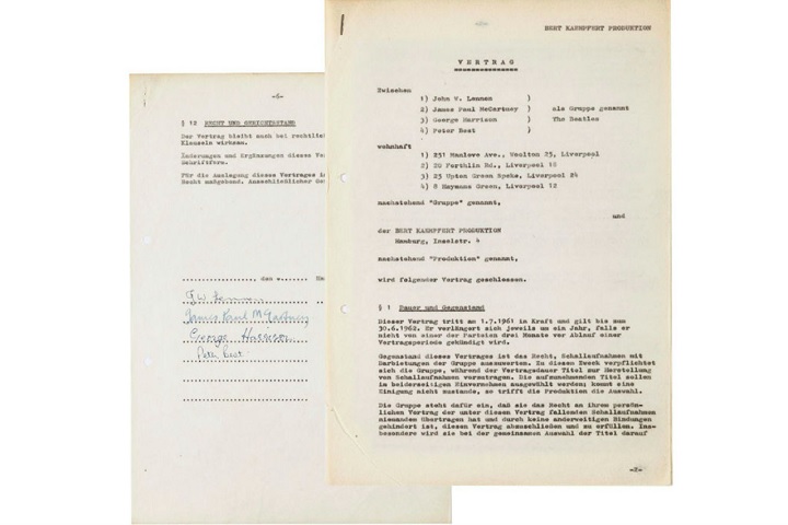 Ainda falando dos Beatles, o papel com o primeiro contrato assinado pela banda, em 1962, foi vendido em 2019 por 275 mil libras - cerca de R$ 2 milhões.