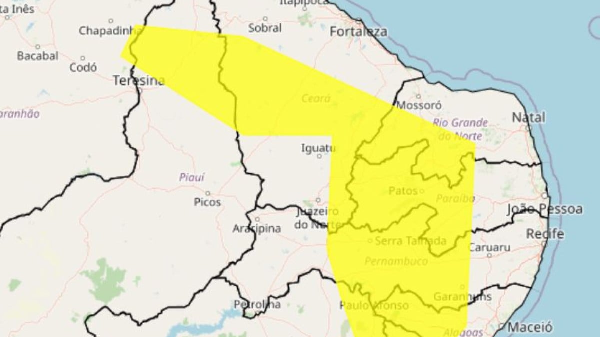 Ceará recebe aviso de perigo potencial para baixa umidade das 10 às 21 horas desta segunda-feira, 5
