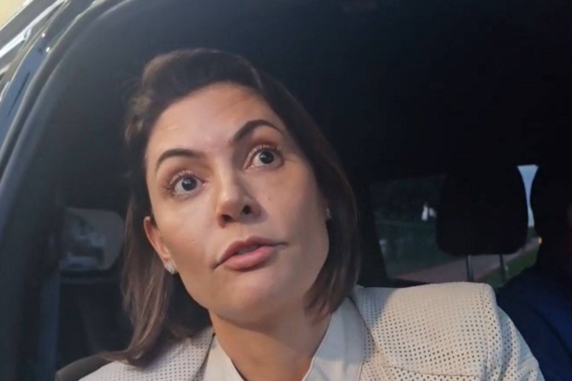 Michelle Bolsonaro (PL) criticou a decisão do ministro Alexandre de Moraes, que negou a ida de Jair Bolsonaro ao hospital após o ex-presidente cair e bater a cabeça em um móvel  (Foto: João Paulo Biage/O POVO )