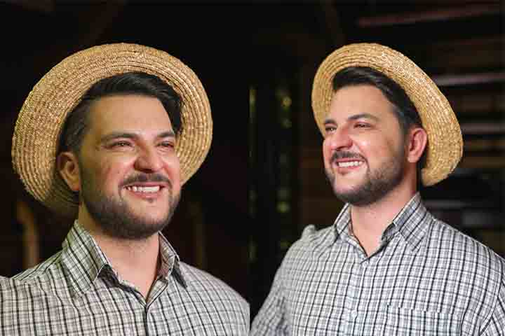 O empresário se juntou a Badin na ala do museu que reúne figuras públicas que se destacaram pelo apoio às vítimas do desastre natural.