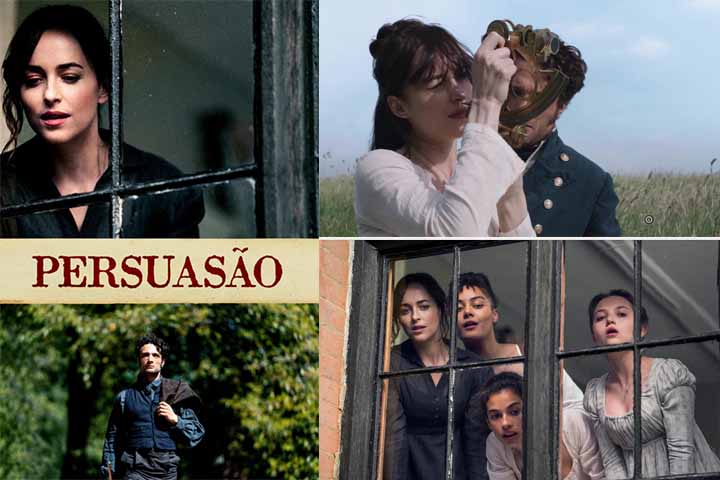 Persuasão teve sua mais recente adaptação em 2022, pela Netflix, com Dakota Johnson (Amores Materialistas) no papel da protagonista Anne Elliot. 