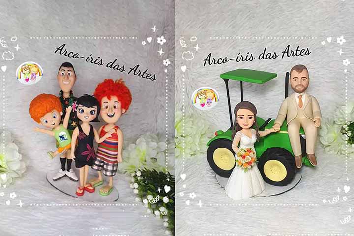 “Eu trabalho com noivinhos personalizados, velas de aniversário. São encomendas com antecedência”, explicou a forma como trabalha com a arte em biscuit. Além disso, elas também participam de feiras, principalmente em Dourados, no Mato Grosso do Sul (MS).