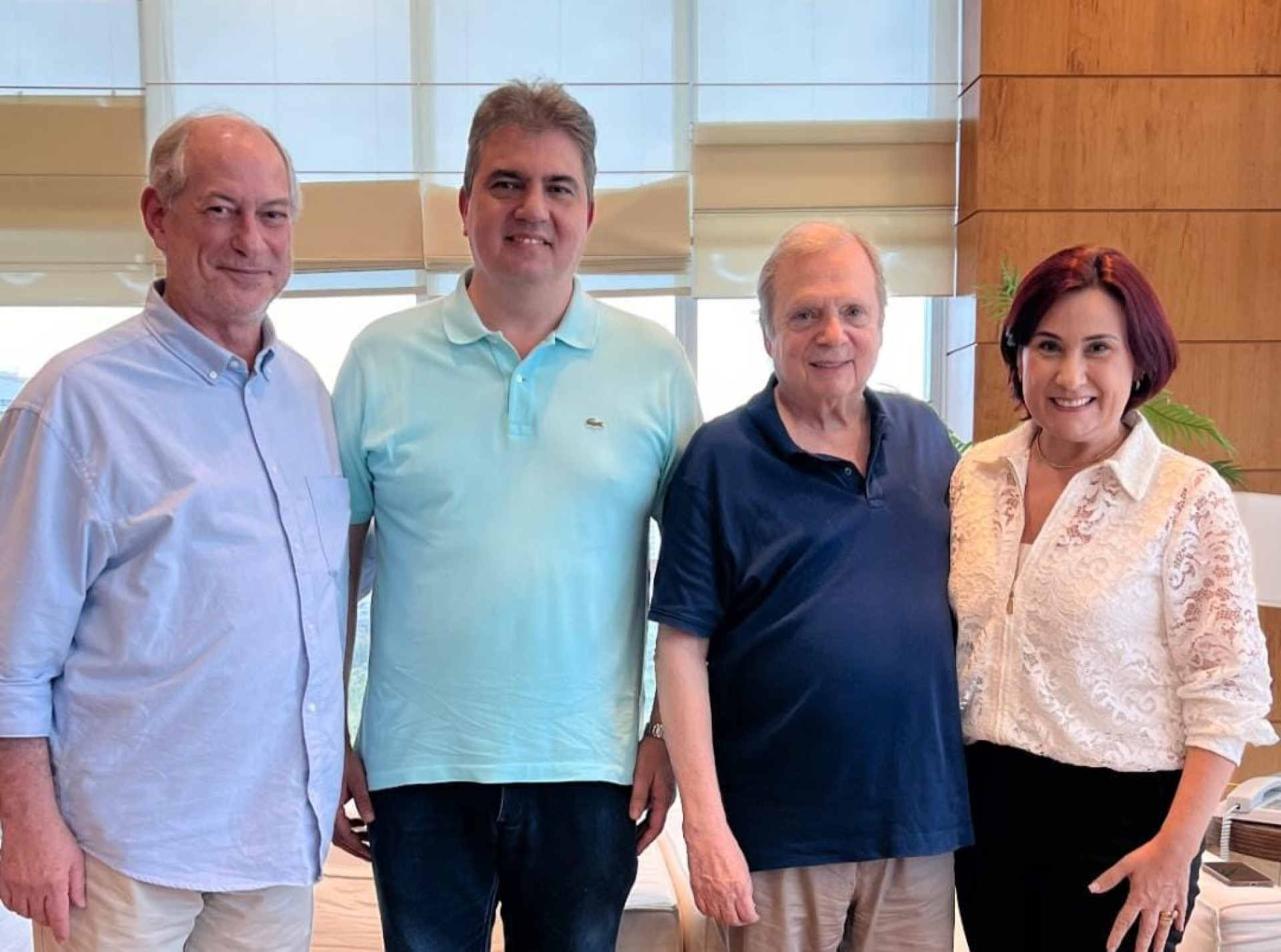 Ciro Gomes, Tasso Jereissati e Emilia Pessoa em reuniões e articulações do PSDB (Foto: Reprodução/Instagram: @emiliapessoadecaucaia)