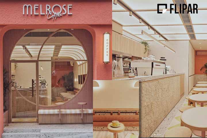 O Melrose Café, com sede em Hong Kong, é inspirado na cultura cafeeira de Los Angeles. A paleta de cores rosa e amarelo da loja pretende invocar o icônico pôr do sol da Costa Oeste. Seu cardápio inclui pratos de inspiração californiana, como torradas de abacate.