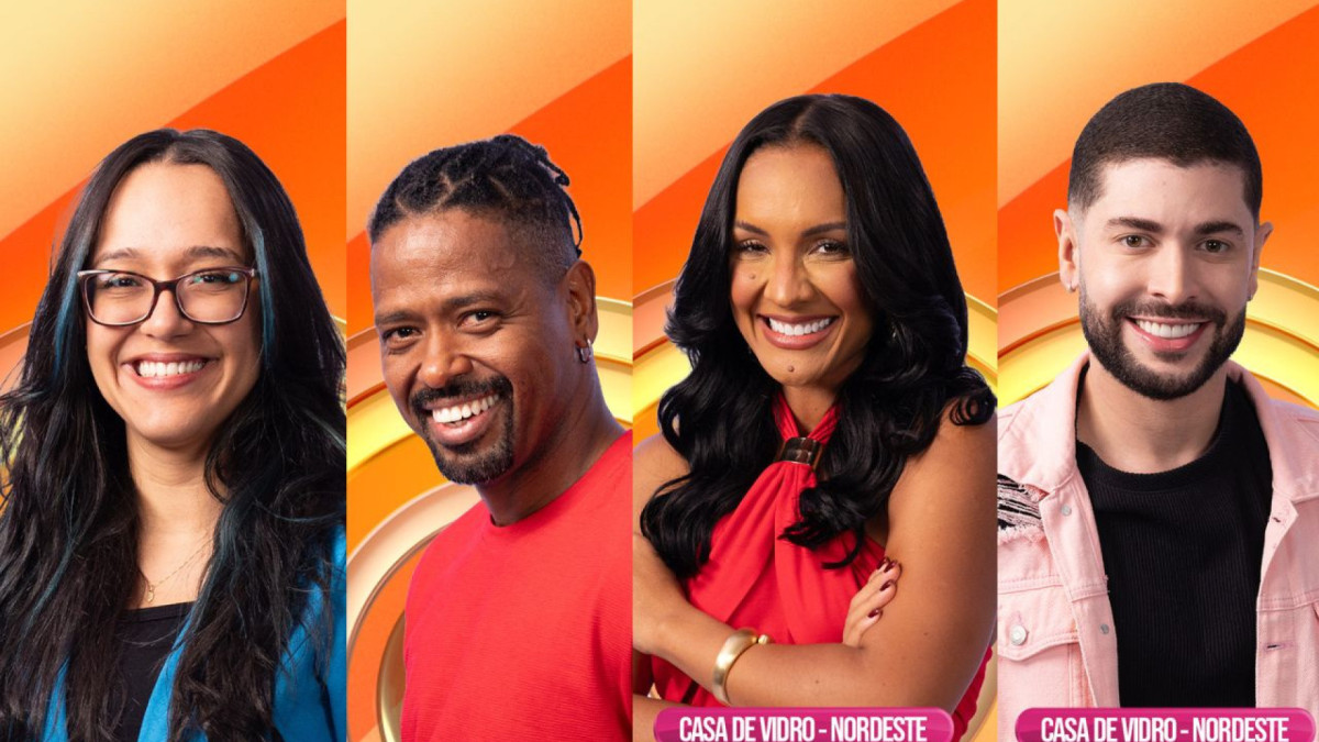 Enquete BBB 26: Rafaella, Leandro, Maxiane e Marcelo (da esquerda pra direita) disputam as vagas da regi&atilde;o Nordeste