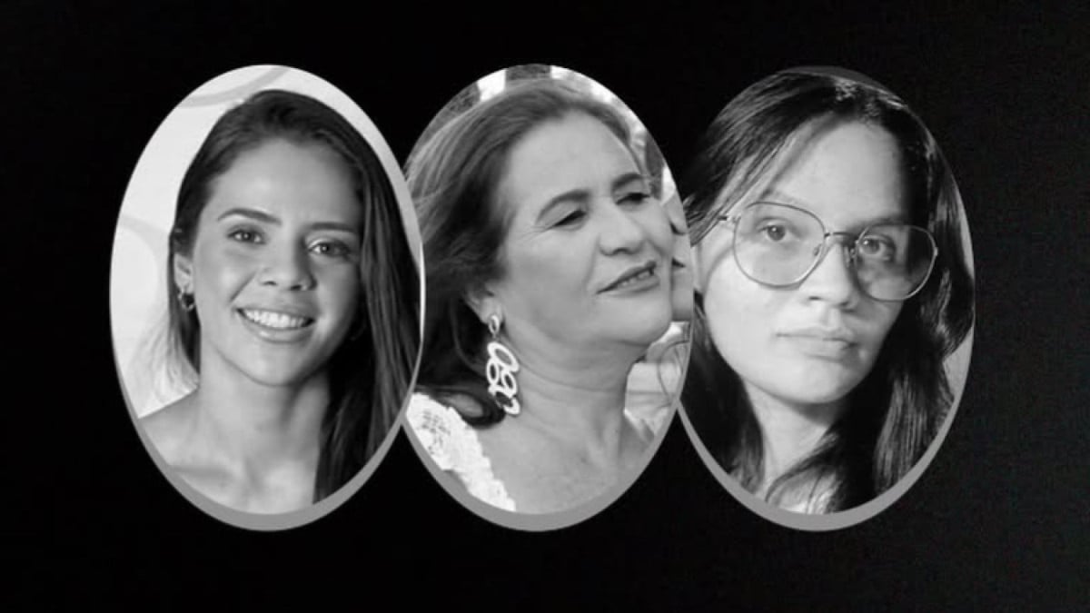 Da esquerda para a direita, Vitória, uma das gêmeas; Maria Benoli, comerciante e mãe das gêmeas; e Sarah, sobrinha de Maria e estudante. Todas eram naturais de Boa Viagem