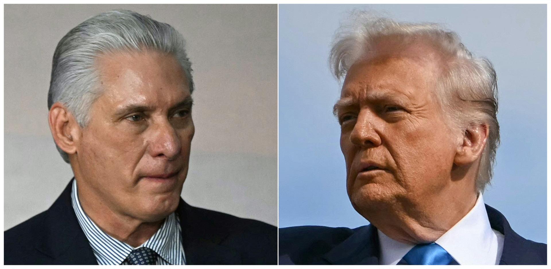 ￼PRESIDENTE de Cuba, Miguel Díaz-Canel, e o presidente dos EUA, Donald Trump (Foto: MAURO PIMENTEL / AFP)