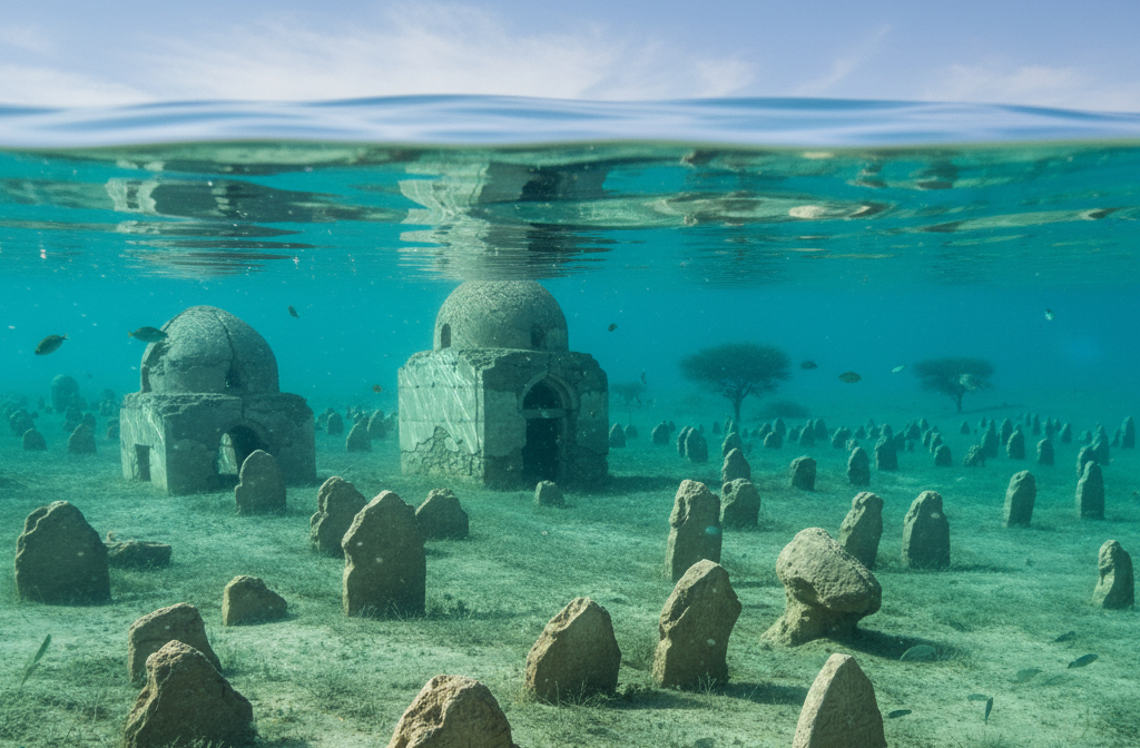 O segundo sítio revelou uma necrópole muçulmana dos séculos 13 e 14, com área de cerca de 300 por 200 metros, e que está fortemente erodida. Algumas sepulturas, aliás, expõem esqueletos devido à ação das águas. A orientação dos corpos, aliás, confirma o rito islâmico voltado para Meca.