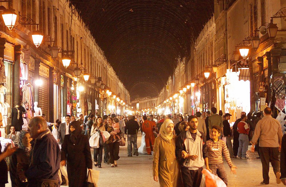Souk Al-Hamidiyah – Damasco, Síria: Um dos mais antigos da cidade, com lojas de tecidos, doces e lembranças, situado perto da Mesquita Omíada.