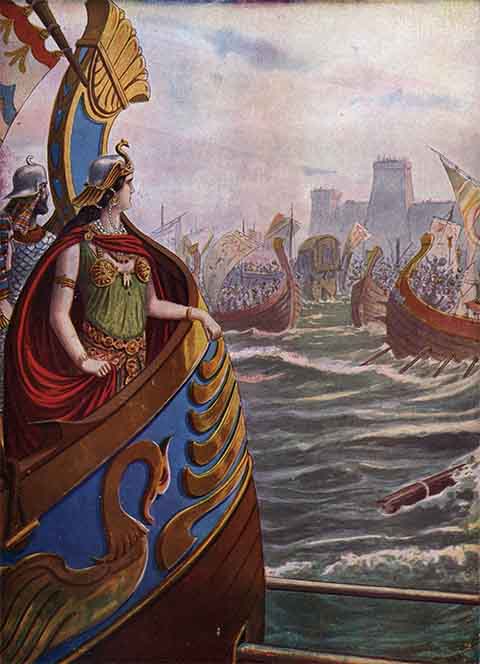 Nascida em 69 a.C., ela assumiu o trono aos 18 anos, inicialmente dividindo o poder com seu irmão Ptolomeu XIII, com quem foi obrigada a se casar conforme os costumes da época. 
