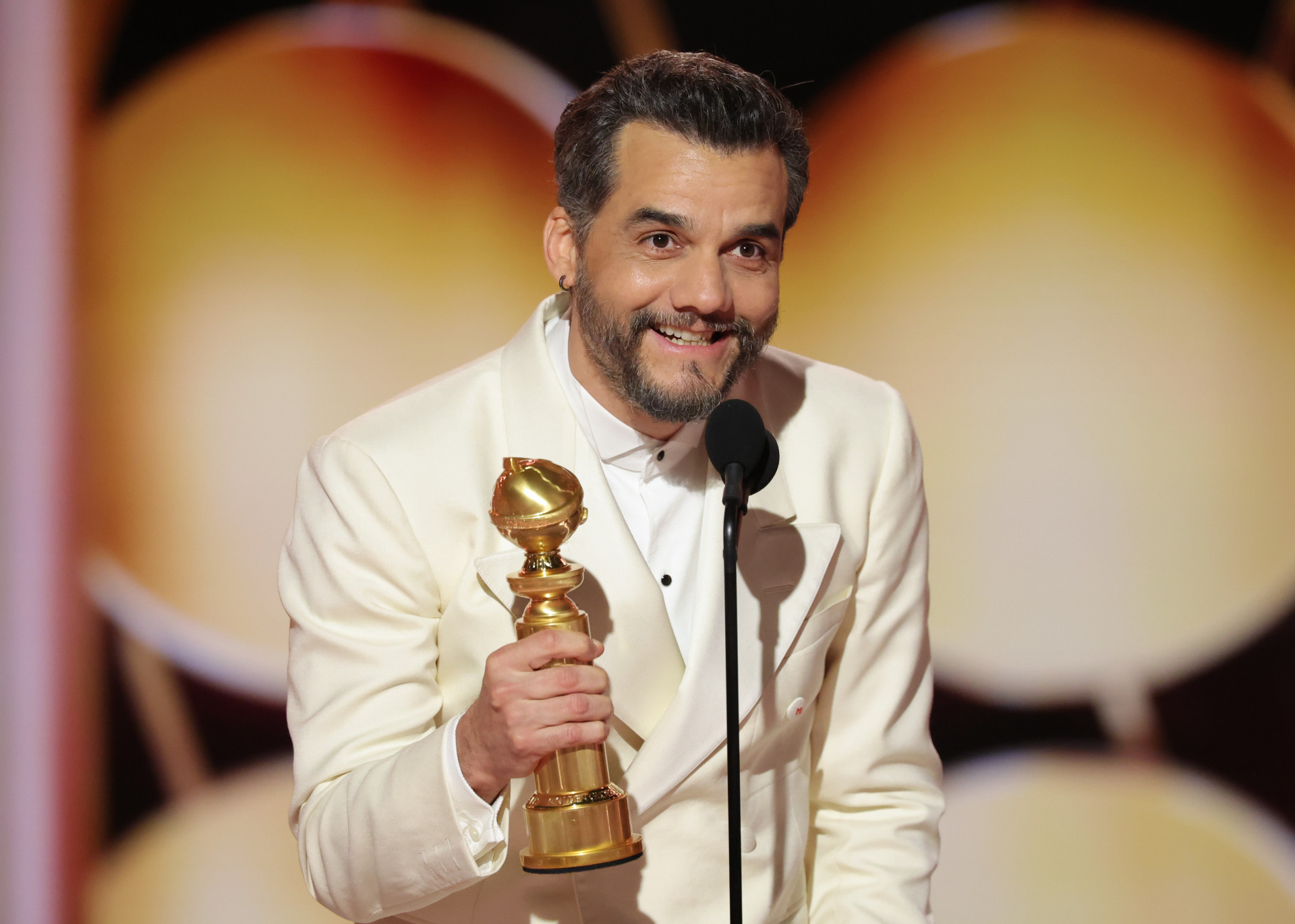 Wagner Moura no palco do 83º Globo de Ouro após vencer o prêmio de Melhor Ator em Filme de Drama - 11.01.2026. Los Angeles, EUA (Foto: Rich Polk/2026GG)