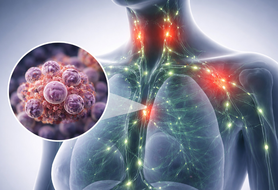 O linfoma de Hodgkin é um tipo de câncer que começa nos linfócitos, células essenciais do sistema imunológico. Afeta principalmente os gânglios linfáticos e pode se espalhar pelo corpo se não for identificado cedo.