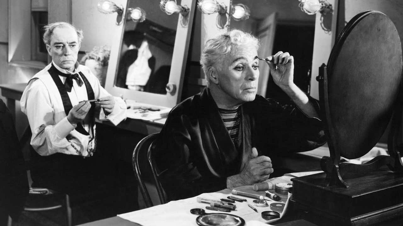 O encontro dos dois maiores comediantes do cinema mudo ficou registrado em “Luzes da Ribalta”, de 1952, quando Chaplin convidou Keaton para uma participação especial. 