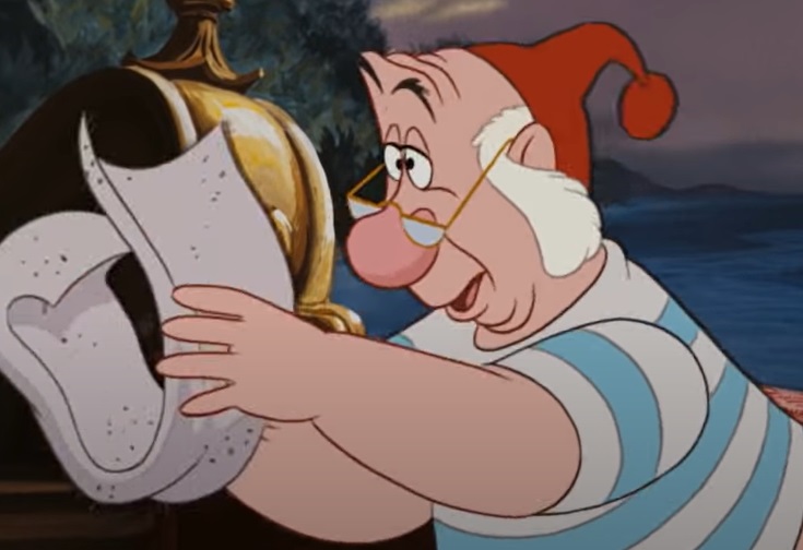 Personagem: Sr. Smee - Filme: Peter Pan - O Sr. Smee pode não ser o personagem mais carismático do mundo, porém é muito divertido vê-lo se aventurando com o Capitão Gancho contra Peter Pan e até mesmo contra o crocodilo. 