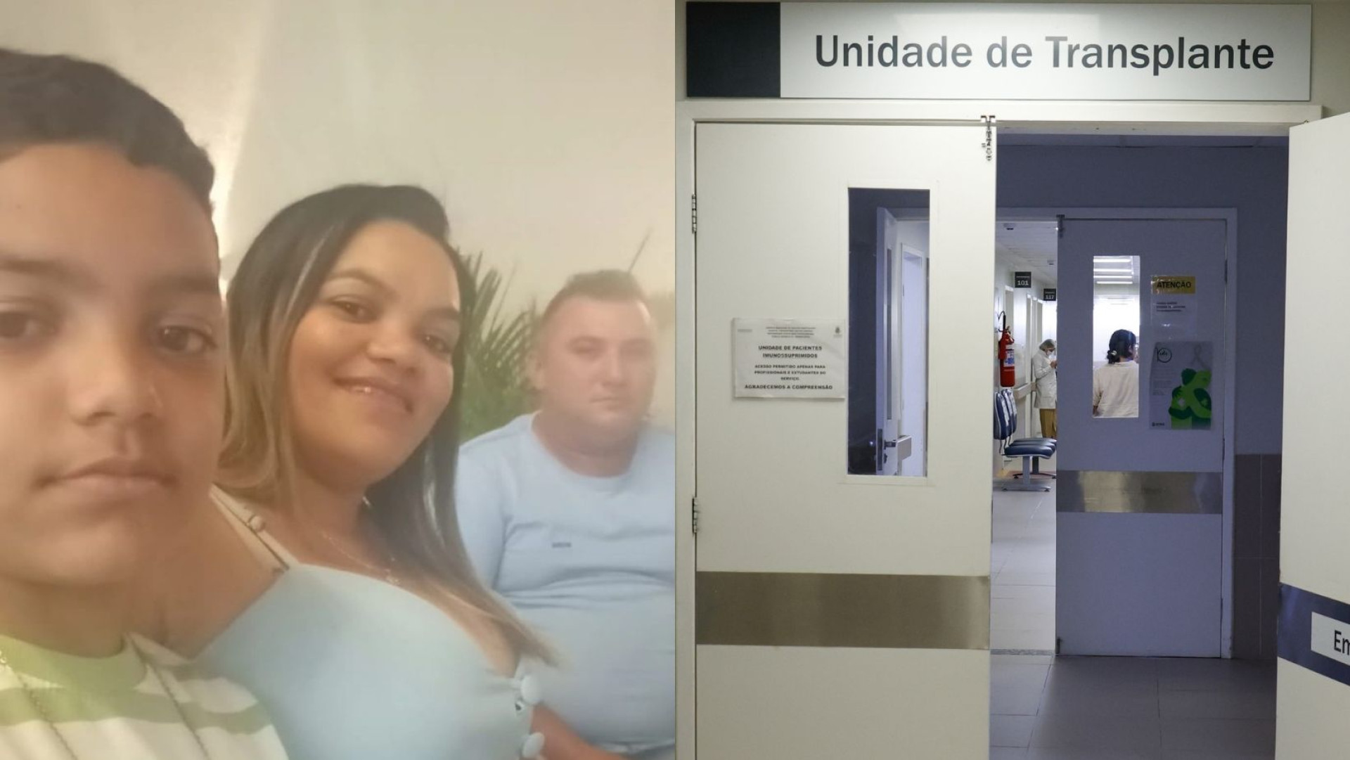Antônio Fabiano (último na direita), 38, é a milésima pessoa a receber um transplante de medula óssea na unidade hospitalar (Foto: Arquivo Pessoal; Daniel Galber - Especial para O Povo)