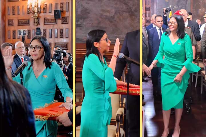 Além do conteúdo político, a cerimônia ganhou repercussão internacional por um detalhe ligado à imagem pessoal de Delcy Rodríguez. O vestido usado pela política tornou-se assunto de debate, principalmente em razão de seu valor. 
