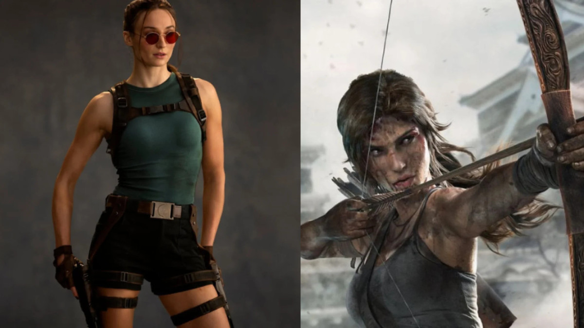 Novas imagens de Sophie Turner como Lara Croft, em série da Prime Vídeo