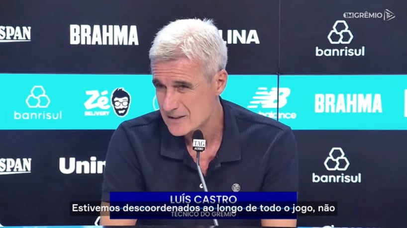 Luís Castro diz que Grêmio 'não funcionou como equipe' em 1° jogo na Arena 