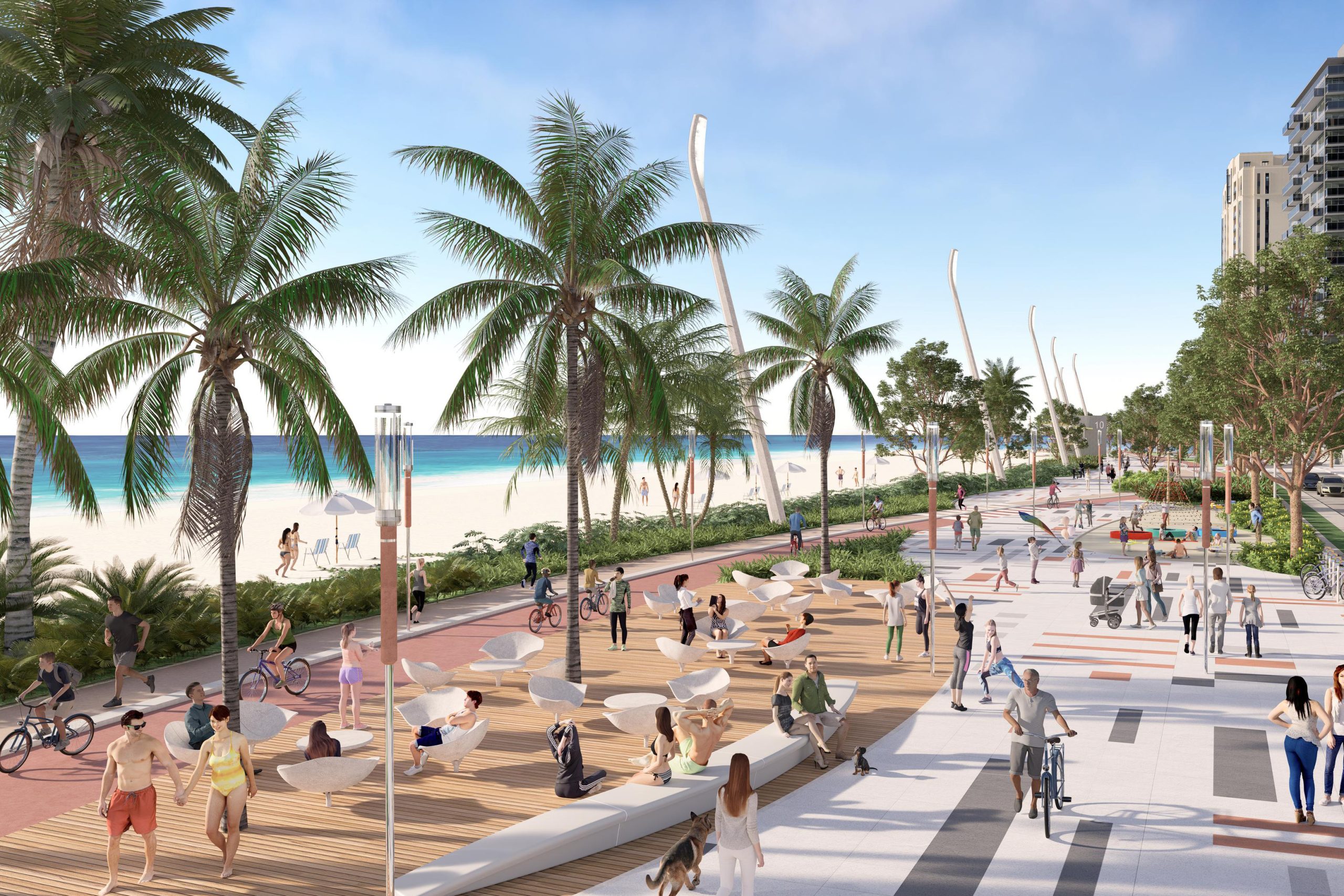 A obra integra o amplo projeto de reurbanização da orla, iniciado em novembro de 2023 e que inclui um novo calçadão, jardim à beira-mar com áreas de lazer, quiosques, iluminação e três espaço para exercícios, além do sistema de drenagem subterrâneo. O investimento total do projeto é de R$ 31 milhões.