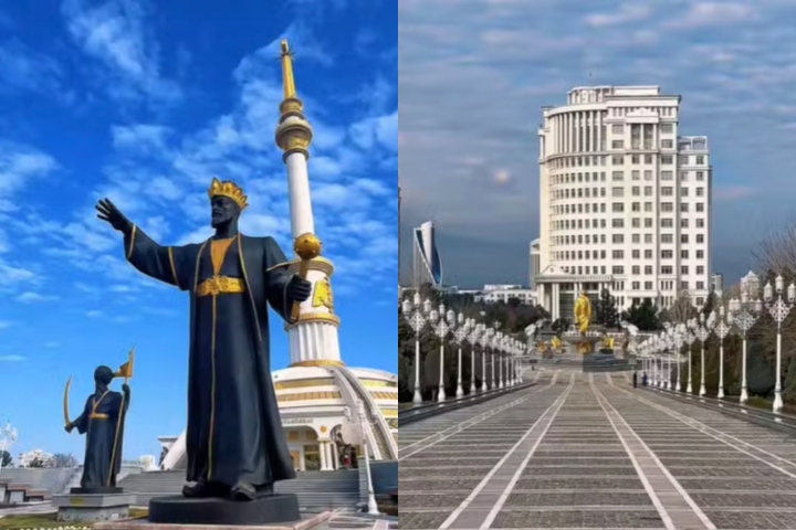 Em vídeos publicados no TikTok, ele descreveu Ashgabat como um dos lugares mais enigmáticos que já visitou, destacando a estética futurista, a simetria urbana e as ruas vazias. 