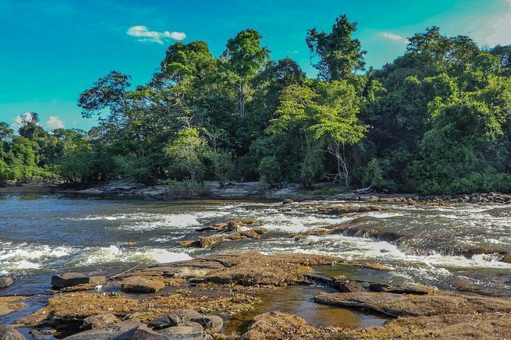 Rio Wayambo (Suriname) – Pode fluir tanto para leste quanto para oeste, dependendo das chuvas e de intervenções humanas, como eclusas.