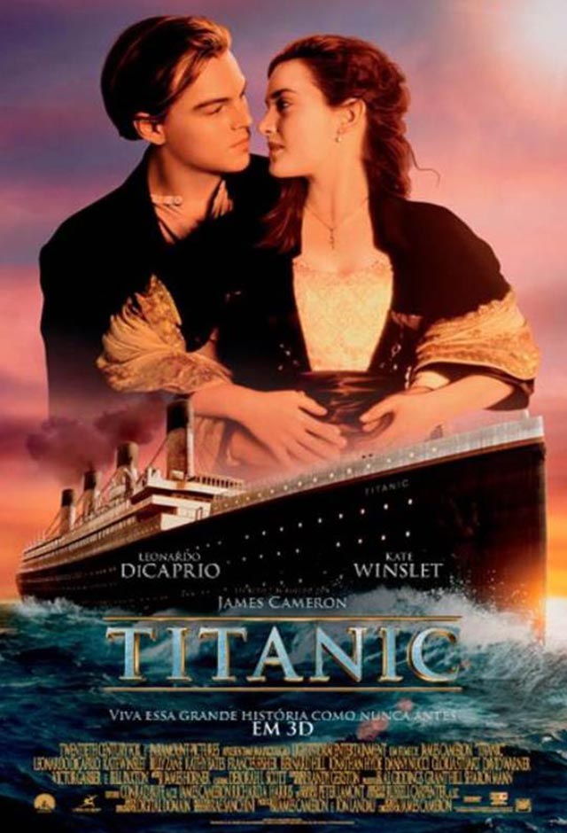 O filme mais famoso é Titanic, de James Cameron, estrelado por Leonardo DiCaprio e Kate Winslet. Ambos viveram personagens fictícios, mas o filme retratou pessoas que, de fato, estavam no navio.  