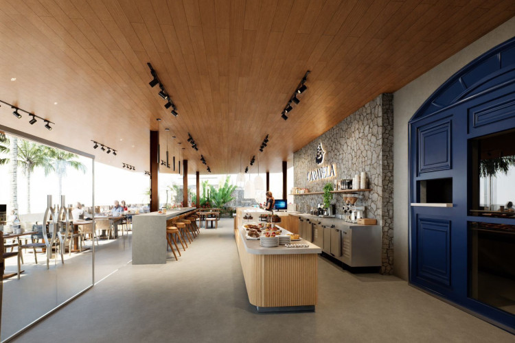 Imagem de como vai ficar a &aacute;rea interna do Caravela Portuguesa