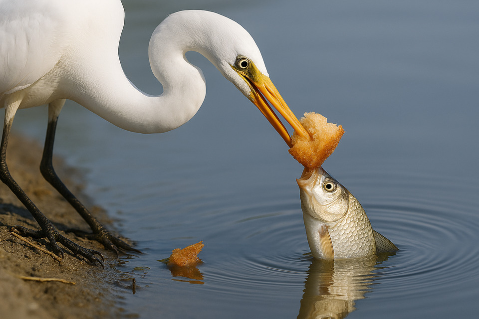 Um vídeo que viralizou recentemente mostra um comportamento surpreendente de um socozinho (também conhecido como garça-mirim), que foi flagrado usando um pedaço de pão como isca para fisgar um peixe no Bosque dos Buritis, em Goiânia (GO).