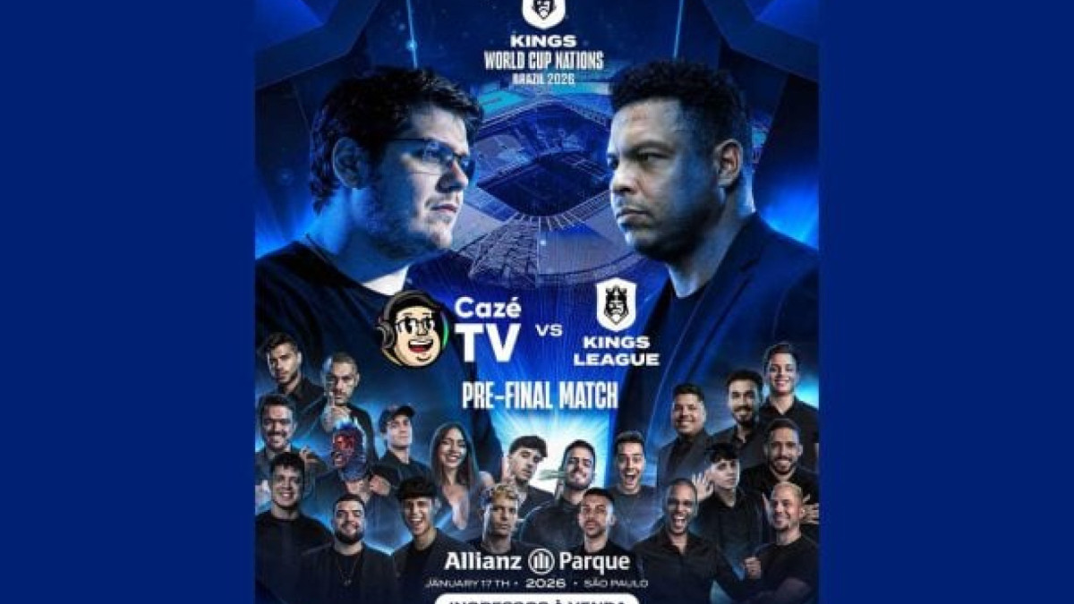 Time da Cazé TV vai enfrentar equipe da Kings League, que será comandada pelo Fenômeno, antes da final entre Brasil e Chile