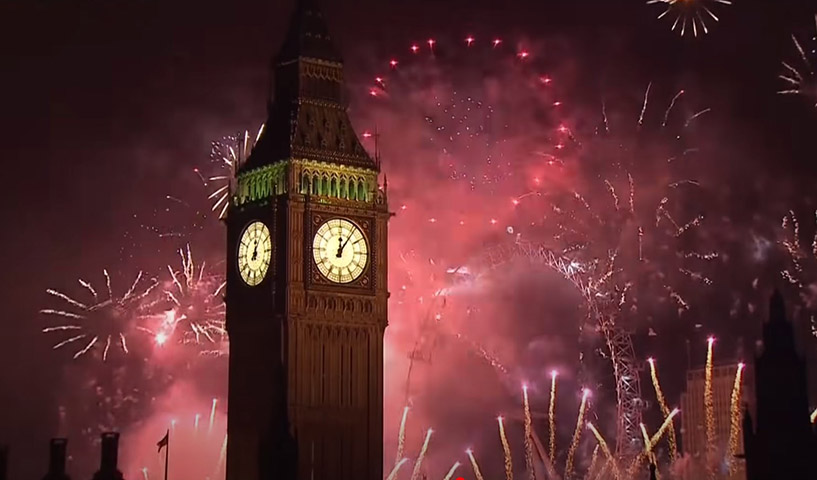 <p>Em algumas ocasiões especiais, como em 2012, a torre do Big Ben foi iluminada com fogos de artifício que explodiam a cada badalado do relógio, criando um espetáculo deslumbrante.</p>
